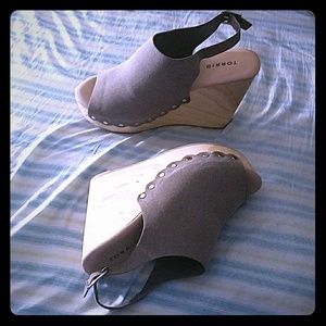 Torrid Studded Platform Wooden Wedges Sandals c